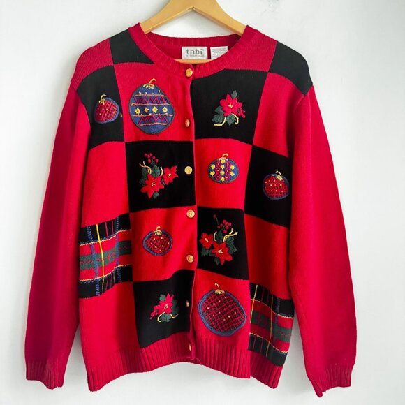 Tabi International Christmas Sweater Cardigan Holiday L - Picture 2 of 7